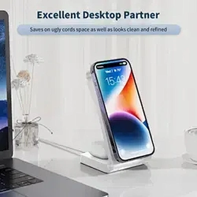 Portable Desk Charging Station Stand Magnetic Wireless Charger Foldable 3 In 1 Wireless With OEM H104