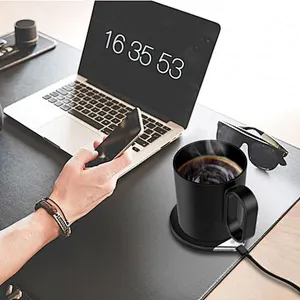 55 Degree Celsius Thermostatic Heating 15w Charging Pad Mug Cup Warmer Wireless Charger With Intelligent Detection