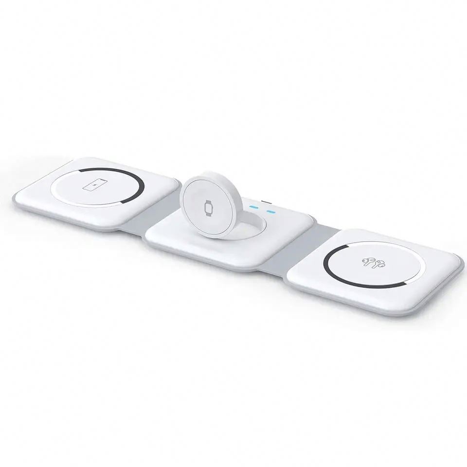 Thin Slim Mini Magnetic Wireless Charger Power 3 in 1 Foldable Wireless Charger For Phone