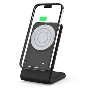 2023 hot selling Magnetic Stand Fast Charging Portable Mobile Phone Holder 15W Qi Induction Type-C foldable  Wireless Charger