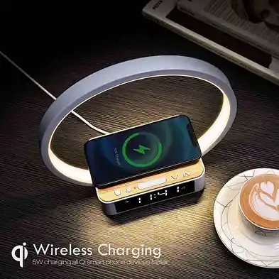 2024 HOT sale wireless charger bedroom Digital Desktop Night Smart Wireless Desk Alarm Clock Charger With Led Light