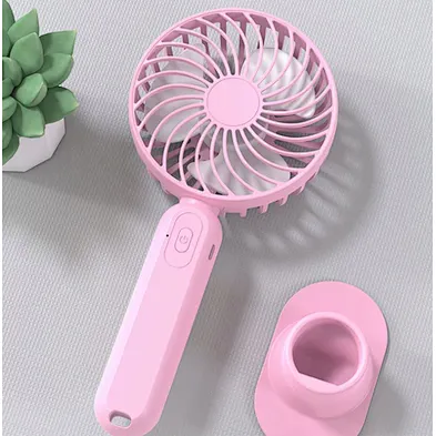 JEDI Rechargeable Mini Stand Fans Office Portable Handheld USB Table Top Fan with Phone Holder Base