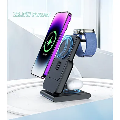 Charging Station 3 In 1 Wireless Charger With Wireless Power Bank