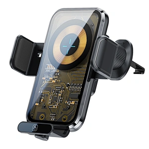 Transparent Fast 15W Qi Wireless Charger Car Phone Holder Magnetic Smart