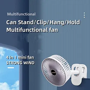 2024 Portable Handheld Fan 3 gear Adjustable Mini Electric Fan With Clip USB Rechargeable For School Silent Desk Clip Fan