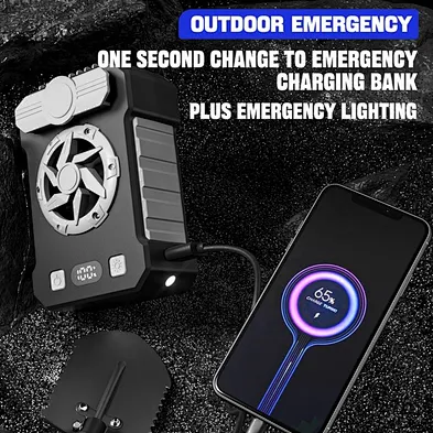 Portable Rechargeable Waist Fan with 10000mah Battery Power Display Mini Personal Fan for Travel Outdoor Sports