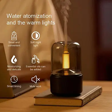 Diffuser Usb Candle Light Ultrasonic Aromatherapy Mist 120Ml Home Aroma Simulation Machine New Cold With Mini Air Humidifier