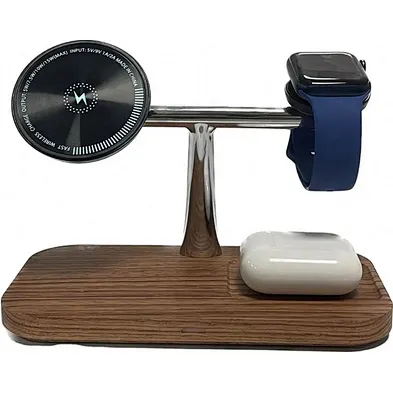 Bedroom Wooden Phone And Watch Bamboo Fast Wireless Charger Stand Wood