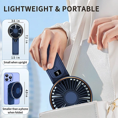 Small Hand Fan Portable USB Rechargeable Handheld Cooling Mini Fans Foldable Air Fan  For Women Men Travel Porket