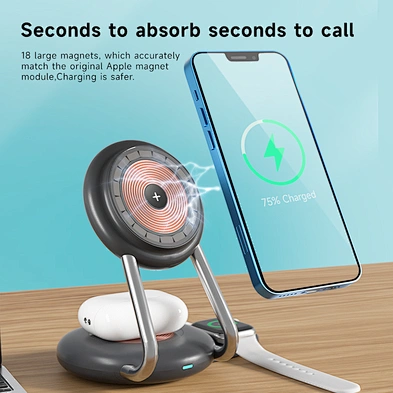 15W Charging Stand & Holders Magnetic Charging 3 in 1 Wireless Station For Iphone 14