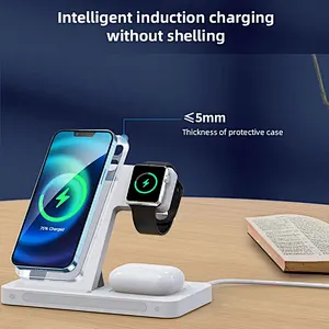 New Innovative Design Accesorios Celular Folding Night Light Phone Holder 3 in 1 Wireless Charger for Original phone Charger