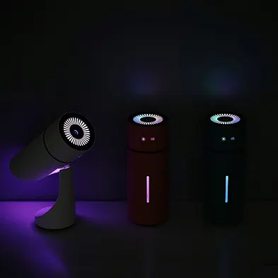 phone Design Adjustable Angle Humidifier Portable Rechargeable Ultrasonic Air Conditioner with Colorful Nightlight