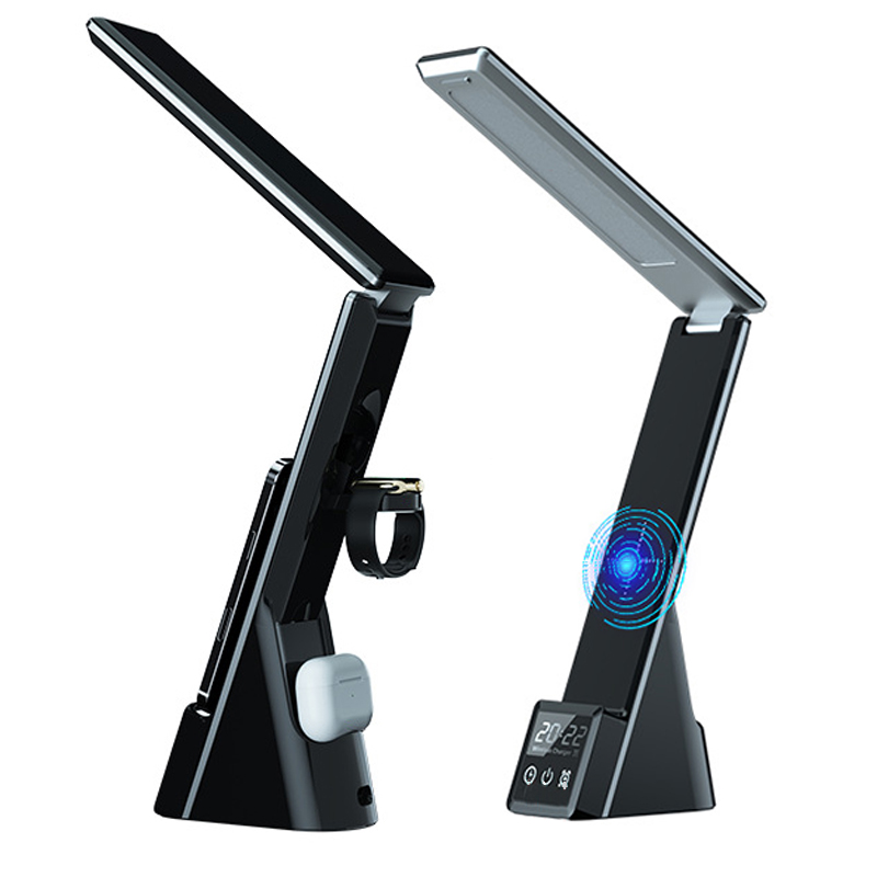 2021 Multifunctional Fast Wireless Charger with LED Desk Table Lamp 3 in 1  Charging Night Light for Mobile Phone