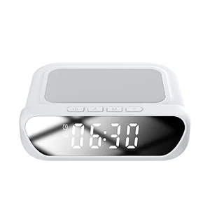 Qi 3 In 1 Fast Charging Wireless Charger Pad For phoneWith Alarm Clock