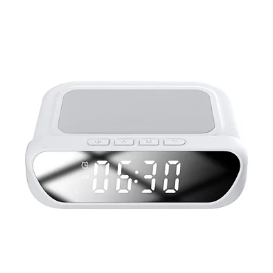 Qi 3 In 1 Fast Charging Wireless Charger Pad For phoneWith Alarm Clock