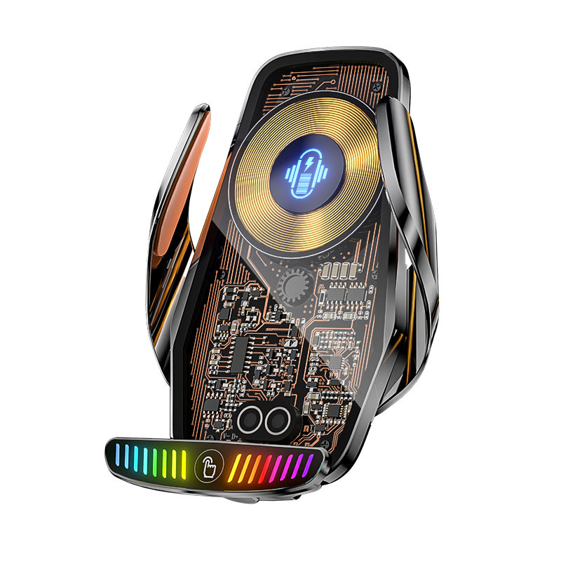 Phone Holder with RGB light Stand 15W Fast Charging Car Wireless Charger PD Wireless Car Phone Charger