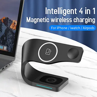2023 best selling 3 In 1 Qi Fast Stand Strong Magnetic Wireless Charger