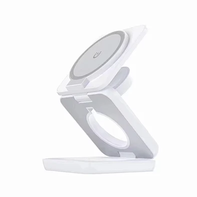 Factory Direct Sale High Quality Tri 3in1 Qi Folding Vertical Wireless Magnetic Charger For Phone Watch Earphones