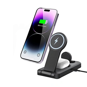 2024 Fast charging  Qi 30W Wireless Charger 3 In 1  Magnetic Foldable Wireless charger