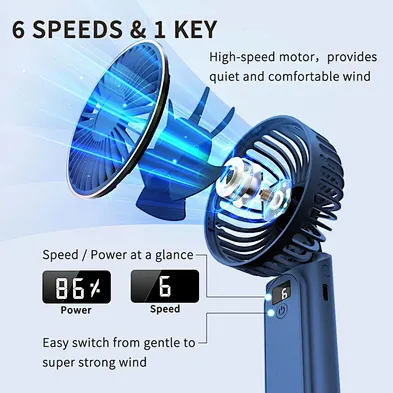 Small Hand Fan Portable USB Rechargeable Handheld Cooling Mini Fans Foldable Air Fan  For Women Men Travel Porket