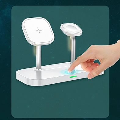 2024 new wireless Charger 15W For phone Station Wireless Charging 3 In 1 Phone Stand with night light