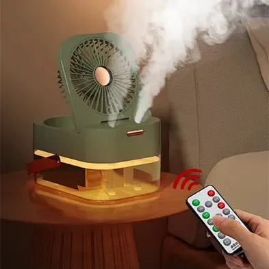 Air Spray Portable Remote Control Desktop Water Cooler Stand Conditioner Hot Rechargeable 2023 New Humidifier Selling Mini Fan