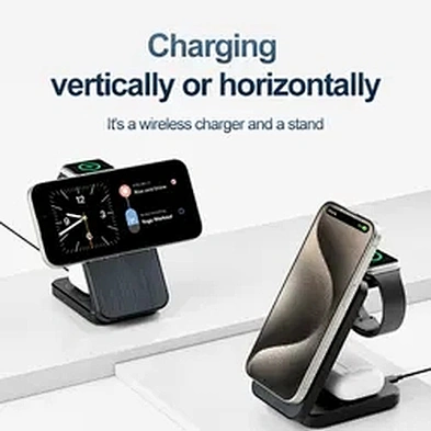 JEDI 3 In 1 Foldable Chargre Multifunction Fast Charging High Quality Desktop Wireless Phone Charger
