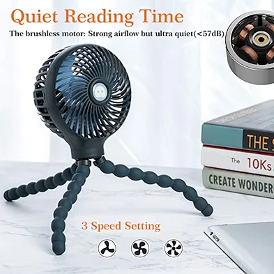 2021 Handheld Baby Stroller Fan with Flexible Tripod USB Portable Clip-on Desk Fan for Camping Car Seat Crib Bike Treadmill Gym