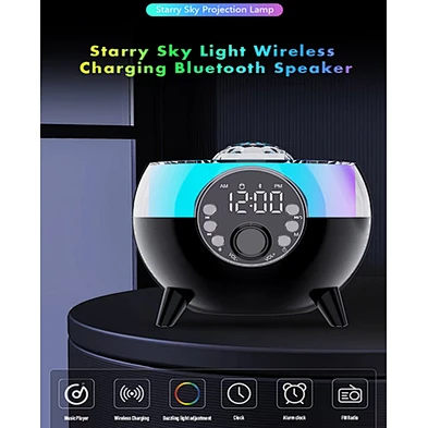 2024 Charger Phone Wireless Alarm Clock Speaker With Rhythm Rgb Light multifunctIon wireless charger
