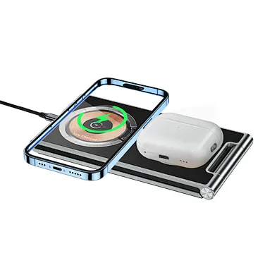 Custom Charging Station Pad Mobile Phone Foldable Magnet 15W Magnetic Wireless Charger Portable With Wholesale Price