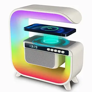 Hot Sale Led Table Speaker Colorful 5 In 1 Wireless Charger With Night Light multifunction wireless charger