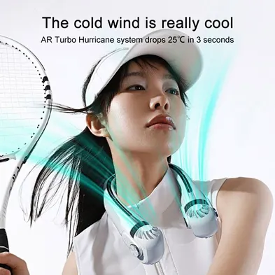 Dropshipping MF080 Rotor Hanging Neck Electric Fan AR Turbo Cooling System Neck Fans