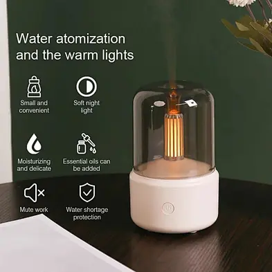 Diffuser Usb Candle Light Ultrasonic Aromatherapy Mist 120Ml Home Aroma Simulation Machine New Cold With Mini Air Humidifier