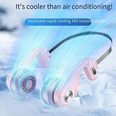 2024 NEW multifunction Outdoor Cordless Fan, Handsfree Portable C Port Charging Cooling Fan Neck