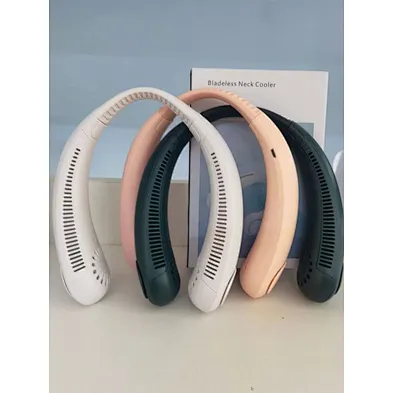 Portable Bladeless lazy mute mini USB Rechargeable new leafless Sports Fan Storage Three-speed Wind for Summer hanging neck fan