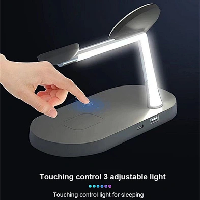 15W 3 in 1 Magnetic Wireless Charger Fast Charging Station with LED Lamp