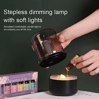 Diffuser Usb Candle Light Ultrasonic Aromatherapy Mist 120Ml Home Aroma Simulation Machine New Cold With Mini Air Humidifier