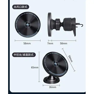 Magnetic Phone Holder Fast For With 15W Qi  Charging Car Wireless Charger