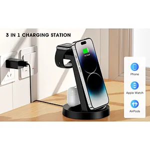 OEM Fast Charging Station Stand Dock Holder 15w 10w 3 in 1 one wireless charger for  phoneand phone phone wireless charger
