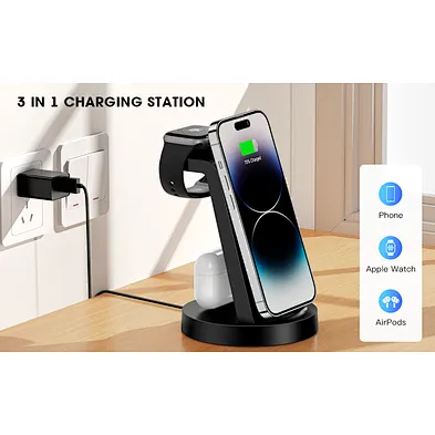 OEM Fast Charging Station Stand Dock Holder 15w 10w 3 in 1 one wireless charger for  phoneand phone phone wireless charger