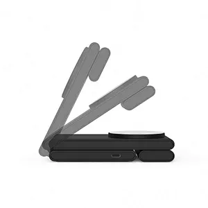 2024 multifunction  Rotatable Watch Charger  Magnetic Charging Qi Fast Stand 15W 3 In 1 Foldable Wireless Charger