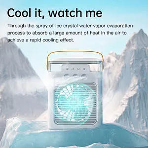 USB Mini Cooler Fan for Desktop Dorm Use Spray Fan Humidification Refrigeration Portable Air Cooler for Air Conditioning