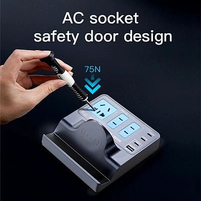 2024 new high quality multifunction wireless charger Desktop 5 Ports Extension Socket With Wirelesssocket multiport charger