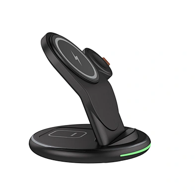 2024 NEW design 3 in 1 multifunction high quality Qi 15W Magnetic Dock Stand 3 In 1 Wireless Charger Station