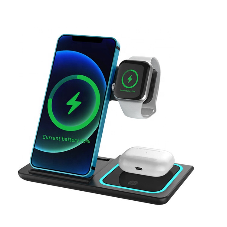 JEDI X455 wireless charger 3 in 1 wireless charging foldable qi fast 15w 3 in 1 wireless charger stand