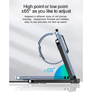 2024 aluminum alloy wireless charger high quality  Magnetic Fast 15W Portable Foldable 3 In 1 Wireless Charger