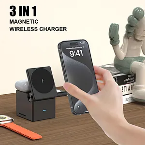 Charging Quick Custom Fast 15W Three-In-One Magnetic Wireless Charger