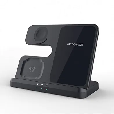 2024 new wireless charger Dock Qi Charging Charge 3 In 1 Cell Phone Stand 15W Fast Wireless Charger