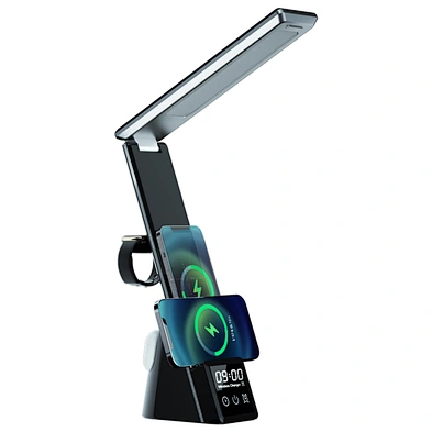 2021 Multifunctional Fast Wireless Charger with LED Desk Table Lamp 3 in 1  Charging Night Light for Mobile Phone