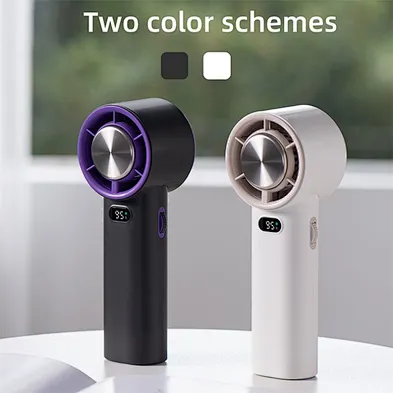 High Speed & Semiconductor Refrigeration Handheld Fan 3600mAh LED Display 100 Stepless Adjustable Speed High-speed handheld fan